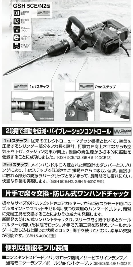 ボッシュ GSH5CE/N2 破つりハンマー - 【通販ショップe-道具市場】
